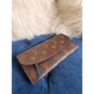 Louis Vuitton Monogram Canvas Continental Wallet with Red Snap